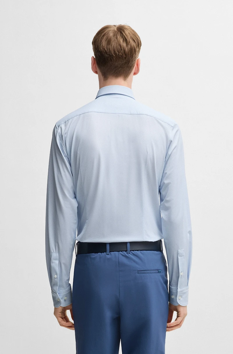Slim-fit shirt structured performance fabric