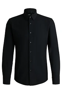 Slim-fit shirt structured performance-stretch jersey