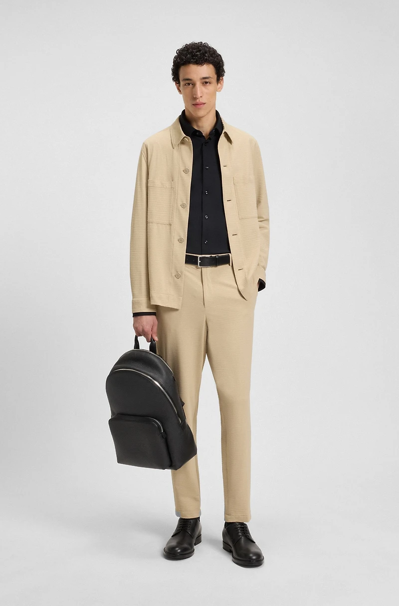 Slim-fit shirt structured performance-stretch jersey