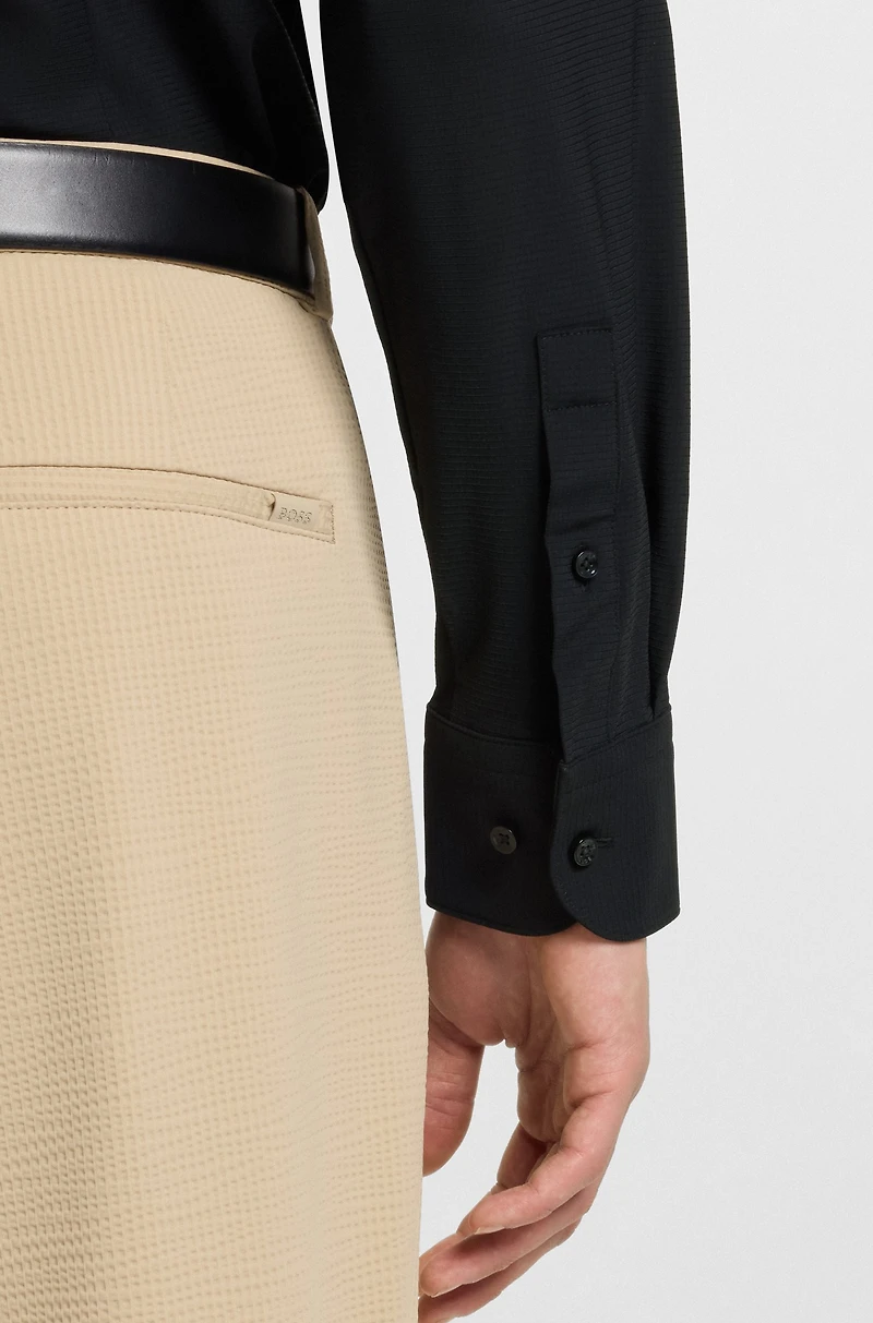Slim-fit shirt structured performance-stretch jersey