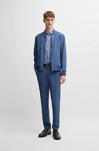 Slim-fit shirt floral-print performance fabric