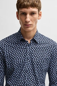 Slim-fit shirt floral-print performance-stretch jersey