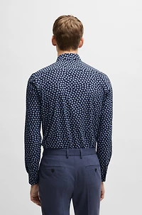 Slim-fit shirt floral-print performance-stretch jersey