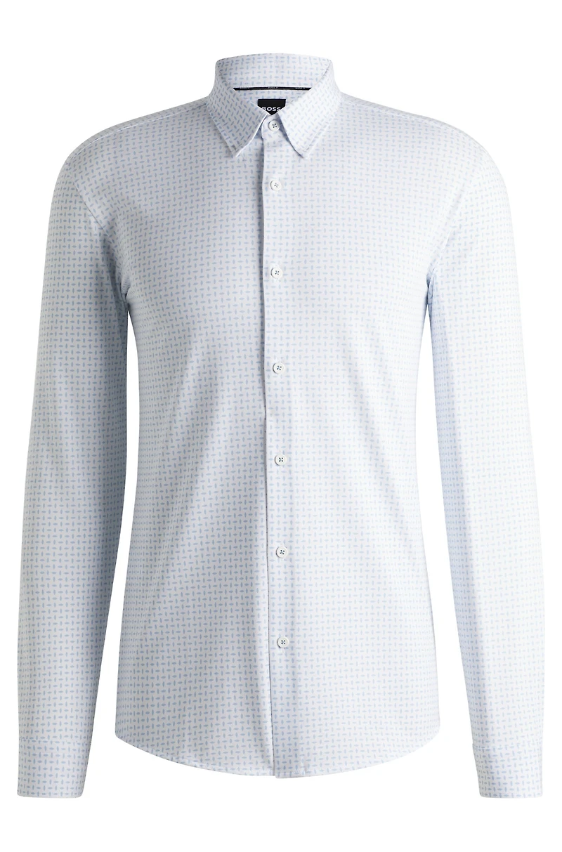 Slim-fit shirt a printed cotton blend