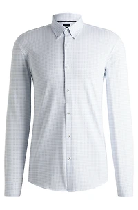 Slim-fit shirt a printed cotton blend