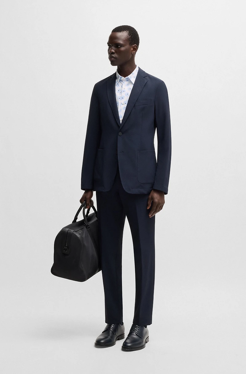 Slim-fit shirt a floral-print cotton blend