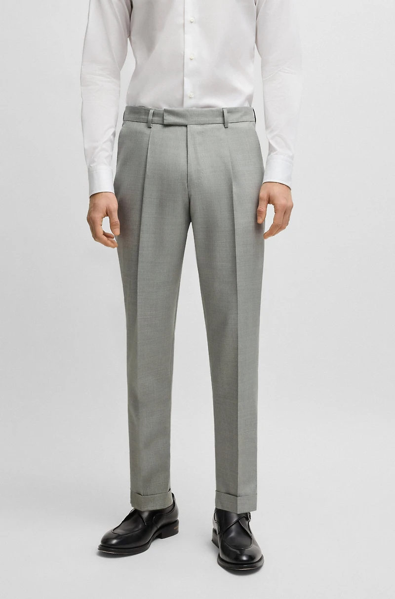 Slim-fit suit micro-patterned wool and silk