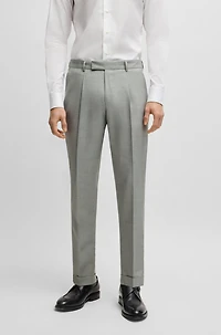 Slim-fit suit micro-patterned wool and silk