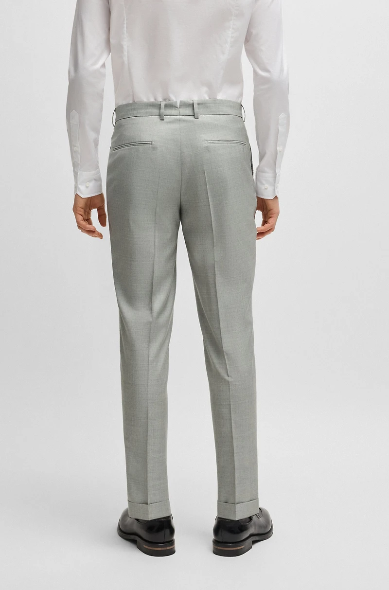 Slim-fit suit micro-patterned wool and silk