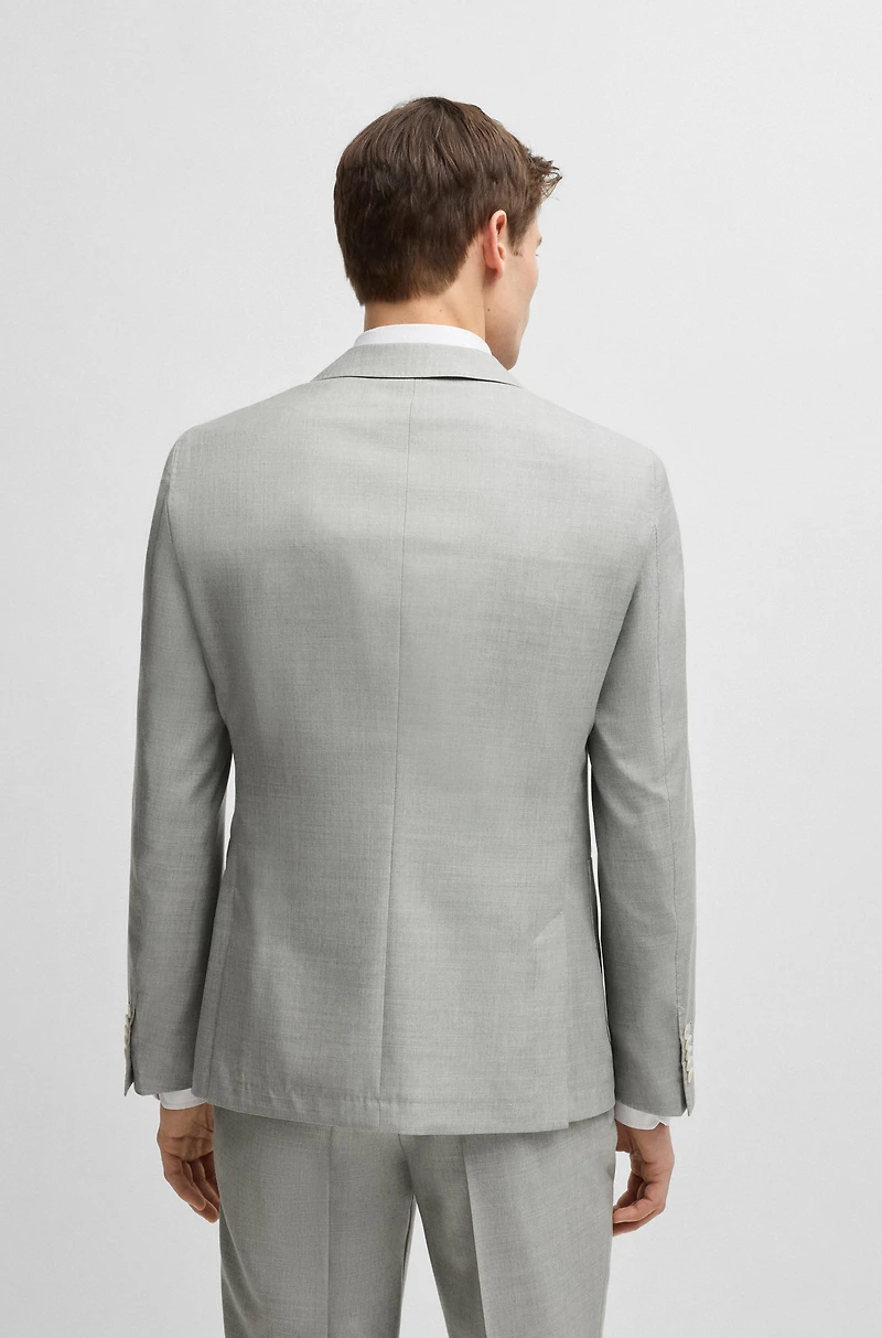 Slim-fit suit micro-patterned wool and silk