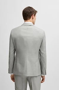 Slim-fit suit micro-patterned wool and silk