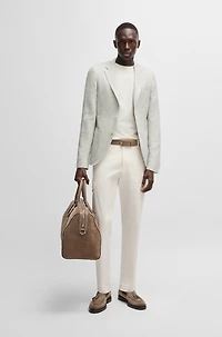 Slim-fit blazer checked linen and wool