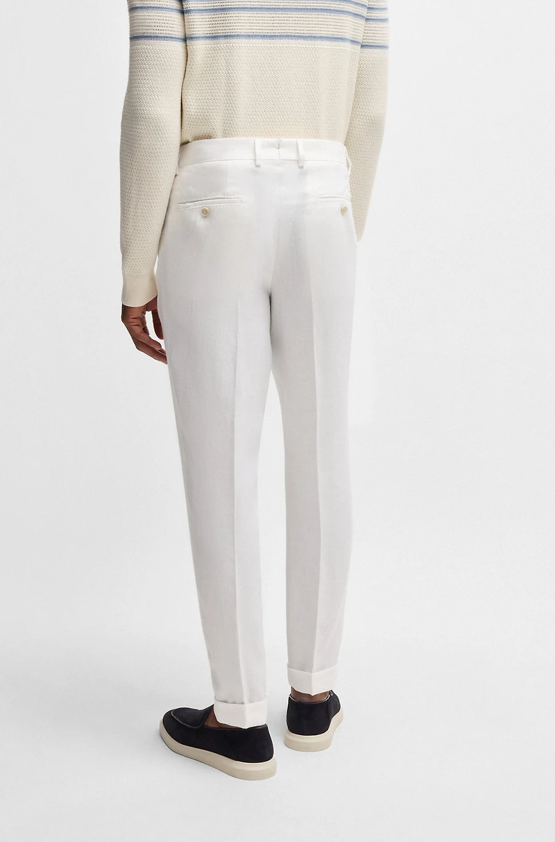 Regular-fit trousers linen