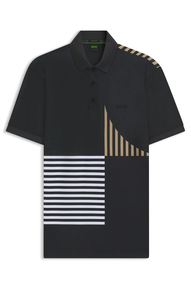 Paddy Active stretch-jersey polo shirt with digital print