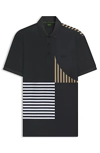 Paddy Active stretch-jersey polo shirt with digital print