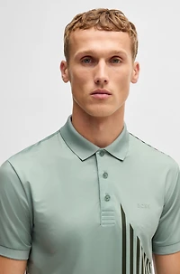 Paddy Active stretch-jersey polo shirt with digital print