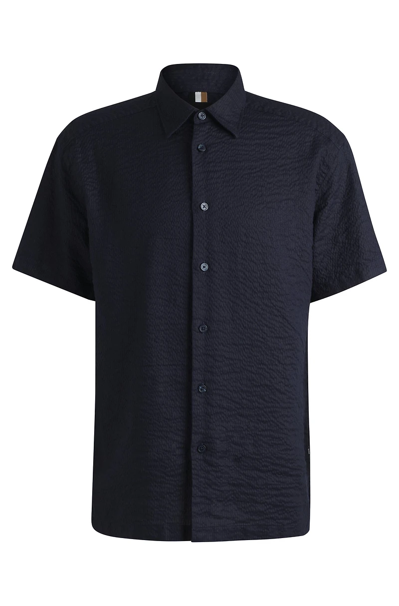 Relaxed-fit shirt Italian linen seersucker