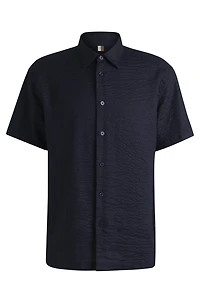Relaxed-fit shirt Italian linen seersucker
