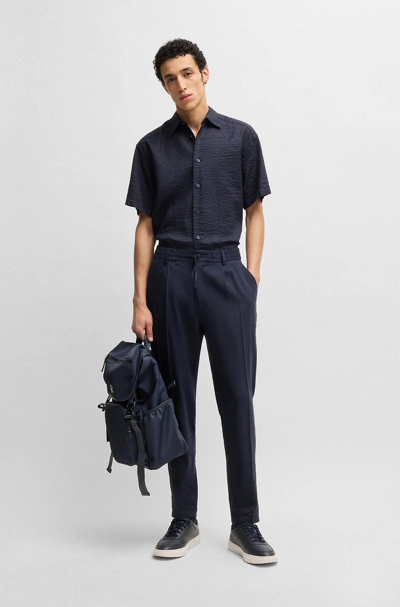Relaxed-fit shirt Italian linen seersucker