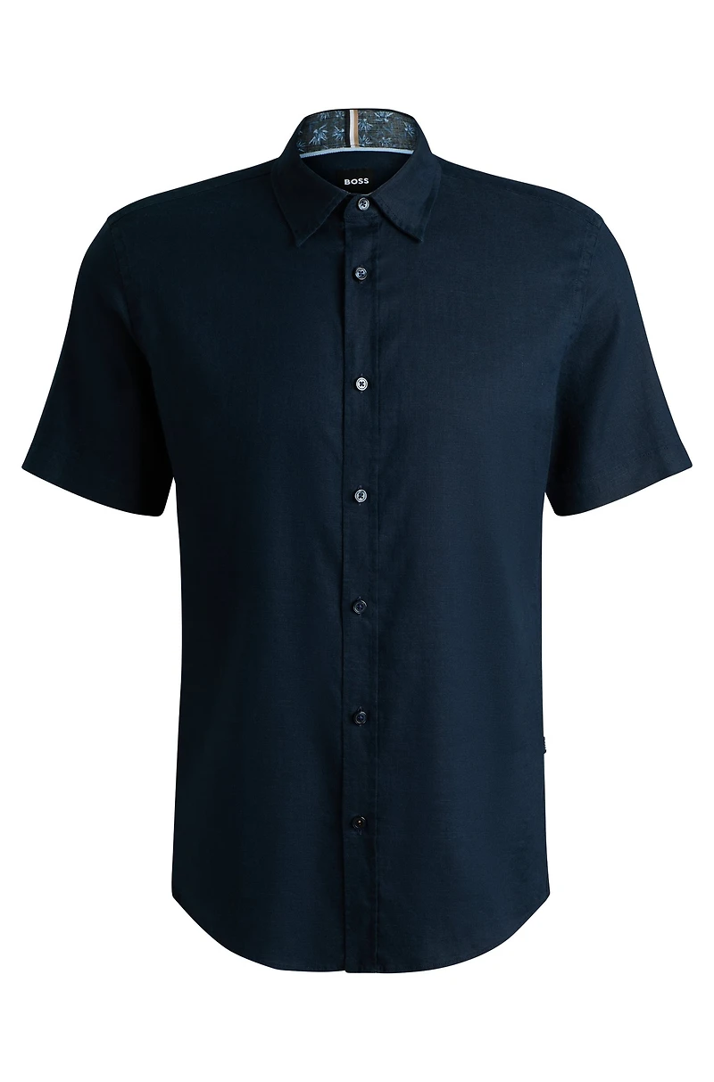 Slim-fit shirt stretch linen
