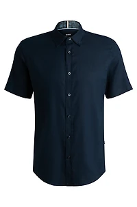 Slim-fit shirt stretch linen