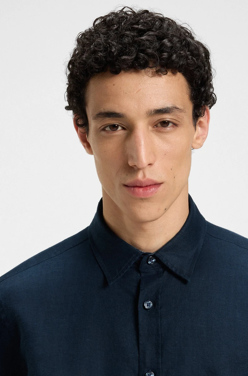 Slim-fit shirt stretch linen