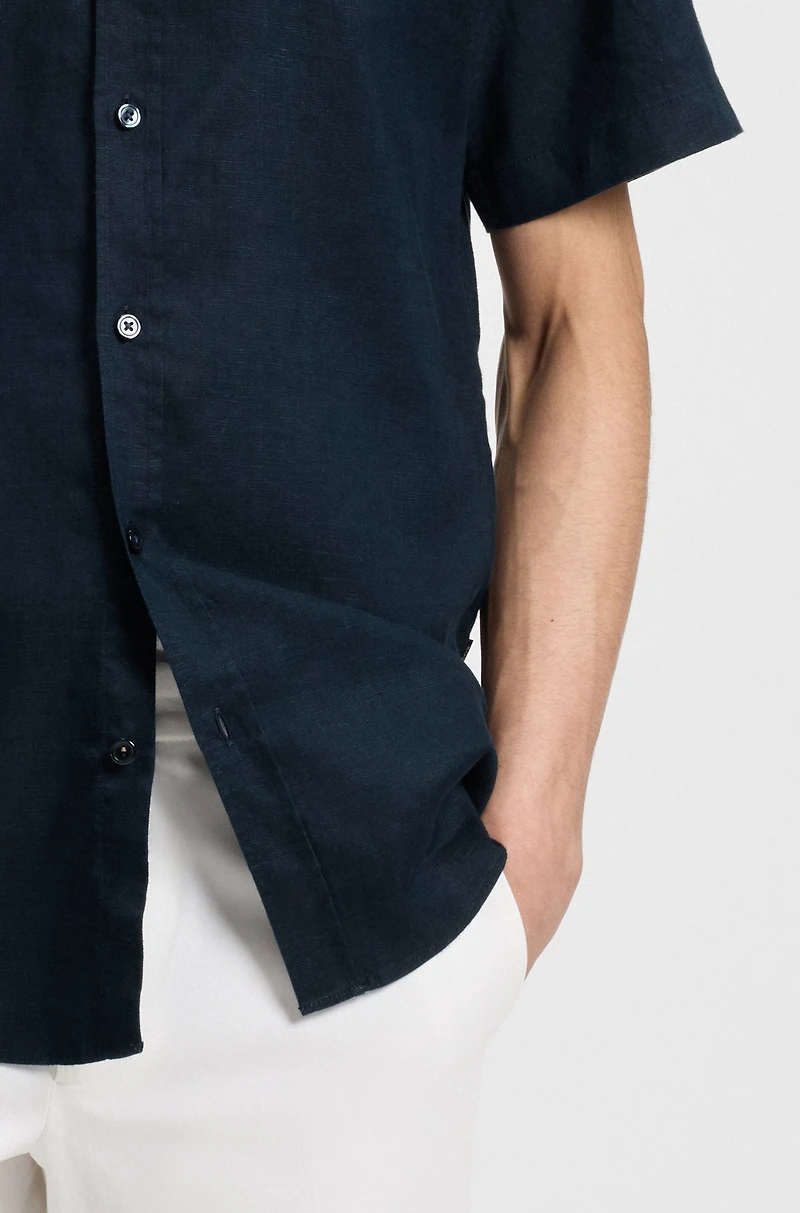 Slim-fit shirt stretch linen