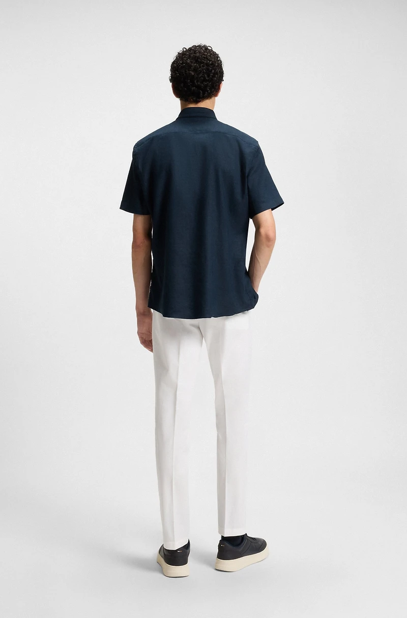 Slim-fit shirt stretch linen