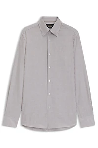 Slim-fit shirt striped cotton, linen and silk