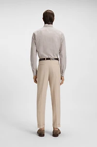 Slim-fit shirt striped cotton, linen and silk