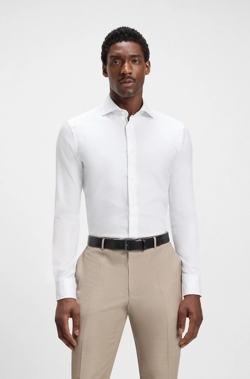 Slim-fit shirt Italian-made performance-stretch fabric
