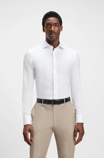 Slim-fit shirt Italian-made performance-stretch fabric