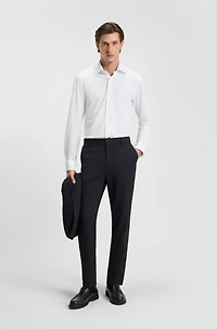 Slim-fit shirt Italian-made performance-stretch seersucker