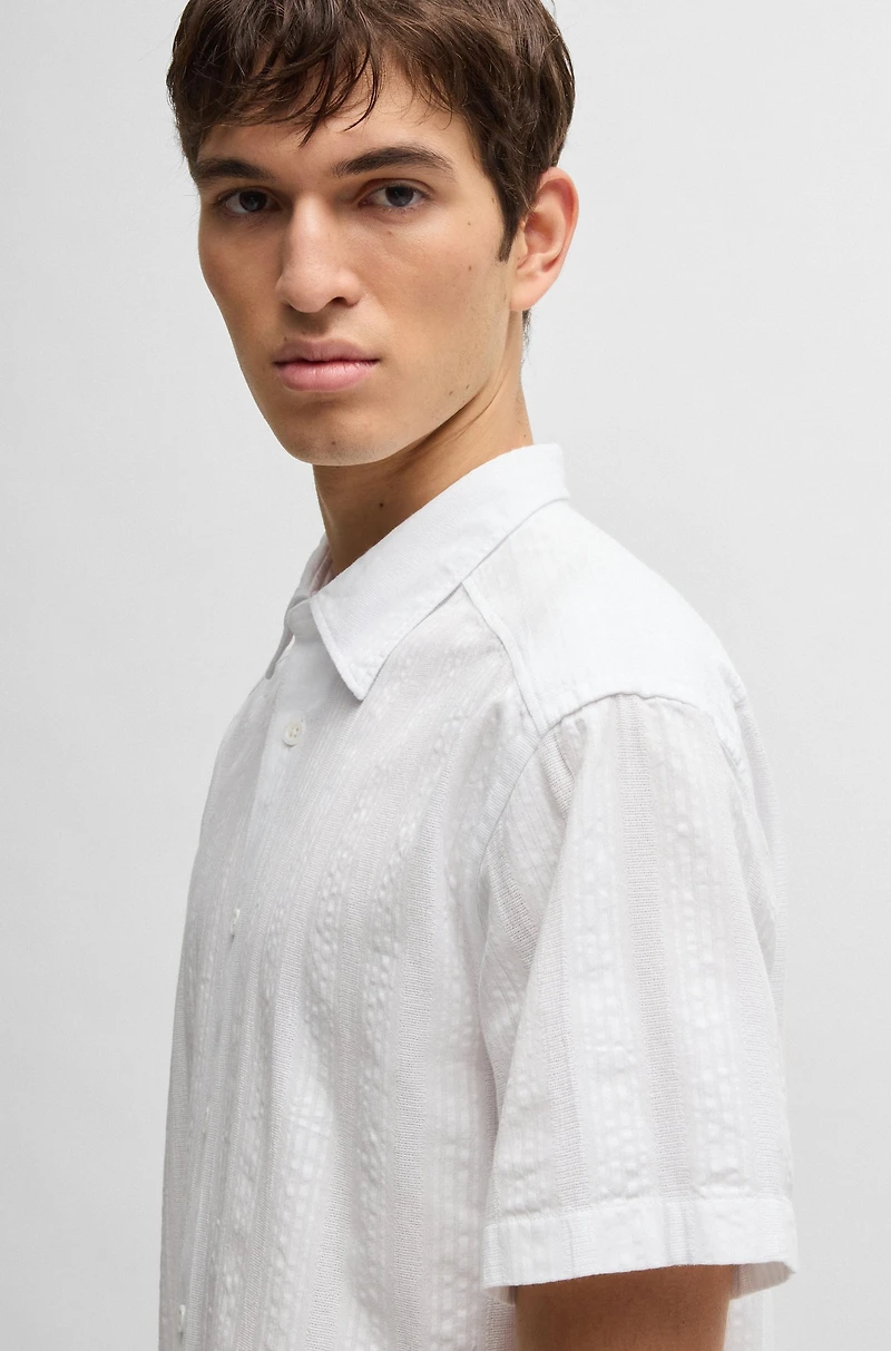 Relaxed-fit shirt striped cotton