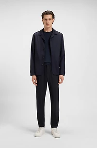Slim-fit suit micro-patterned stretch fabric