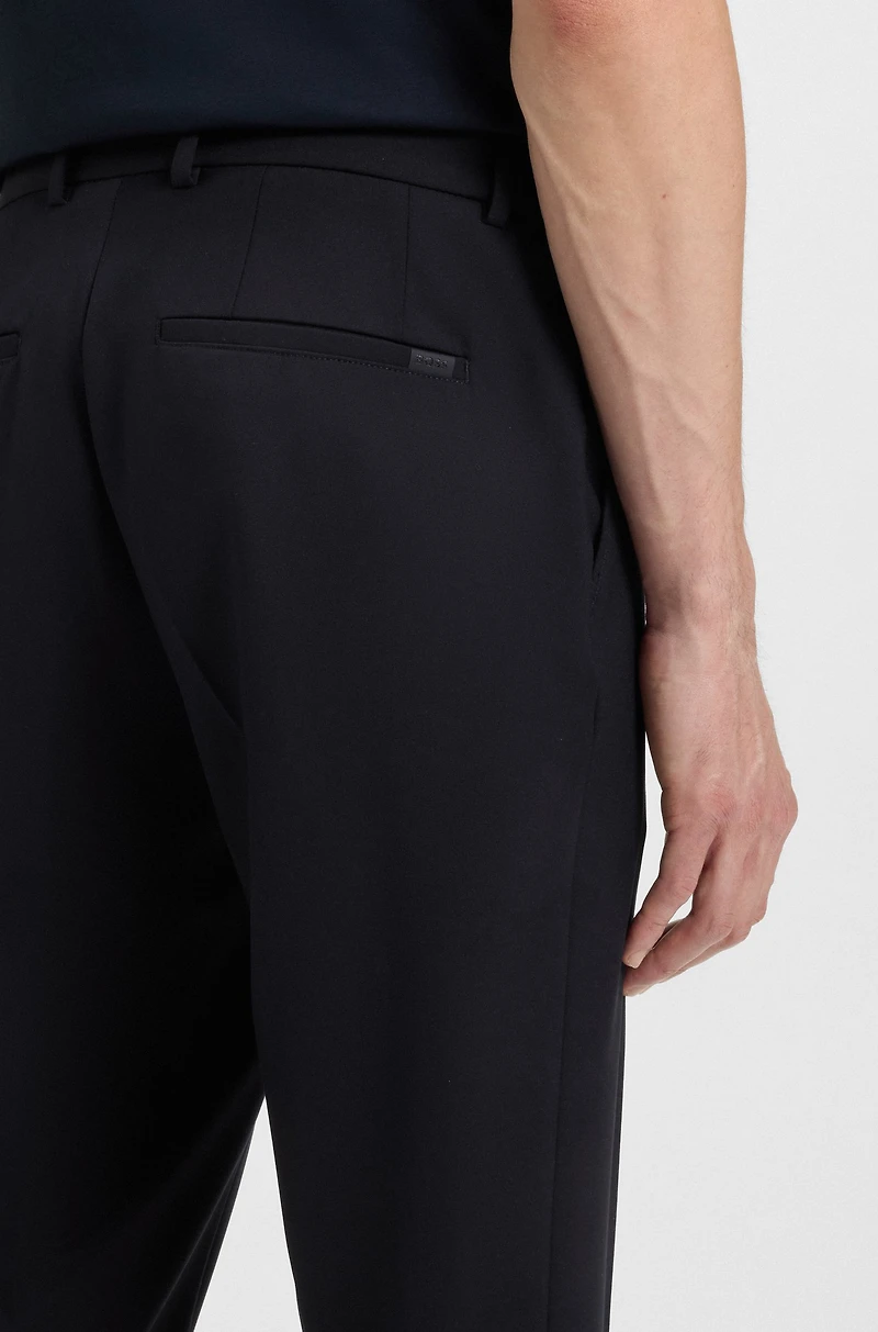 Slim-fit suit micro-patterned stretch fabric