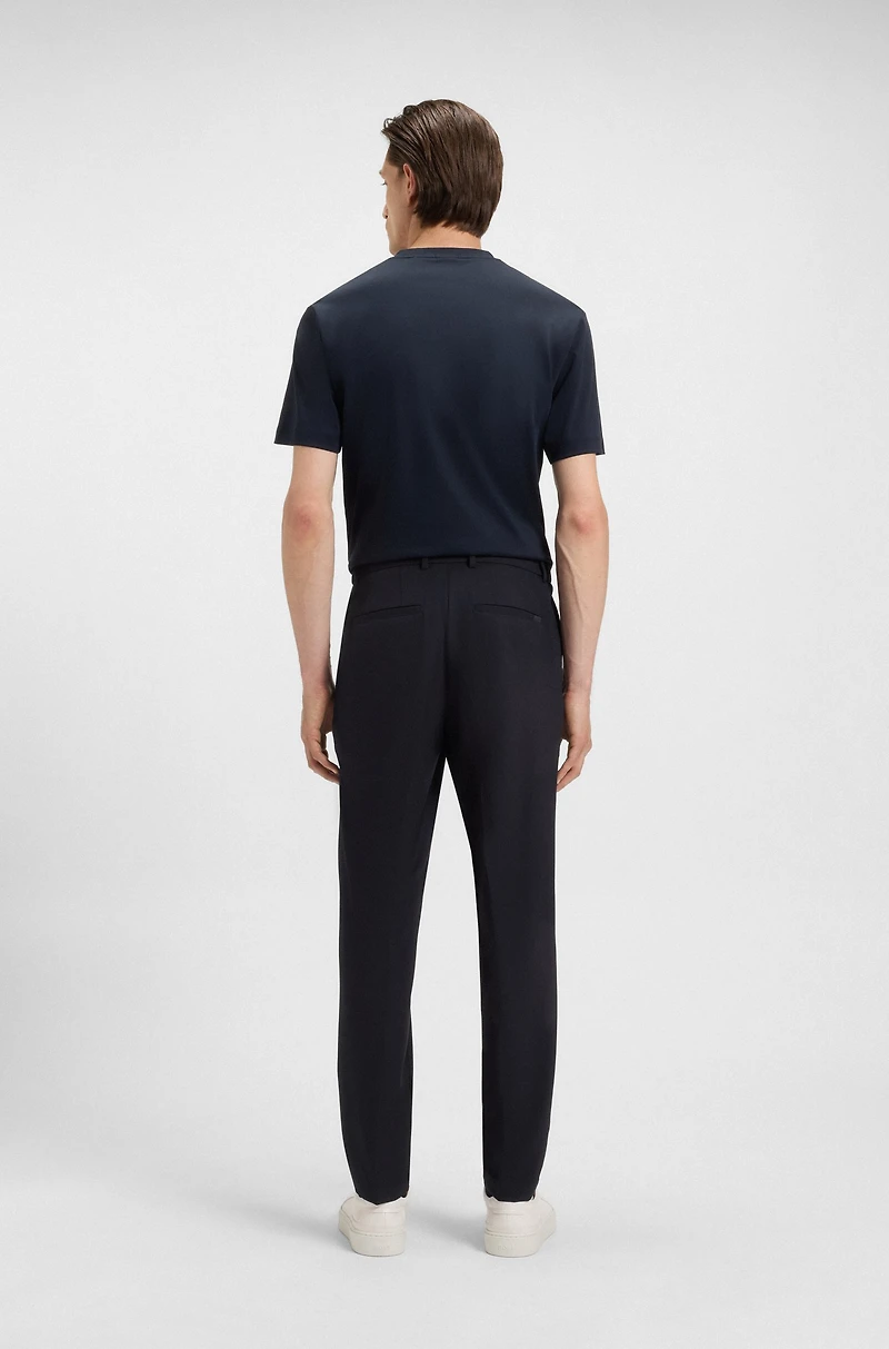 Slim-fit suit micro-patterned stretch fabric