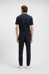 Slim-fit suit micro-patterned stretch fabric