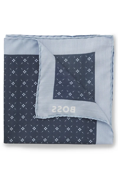 Printed pocket square with logo border