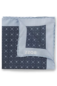 Printed pocket square with logo border