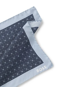 Printed pocket square with logo border