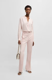 Regular-fit blouse stretch silk