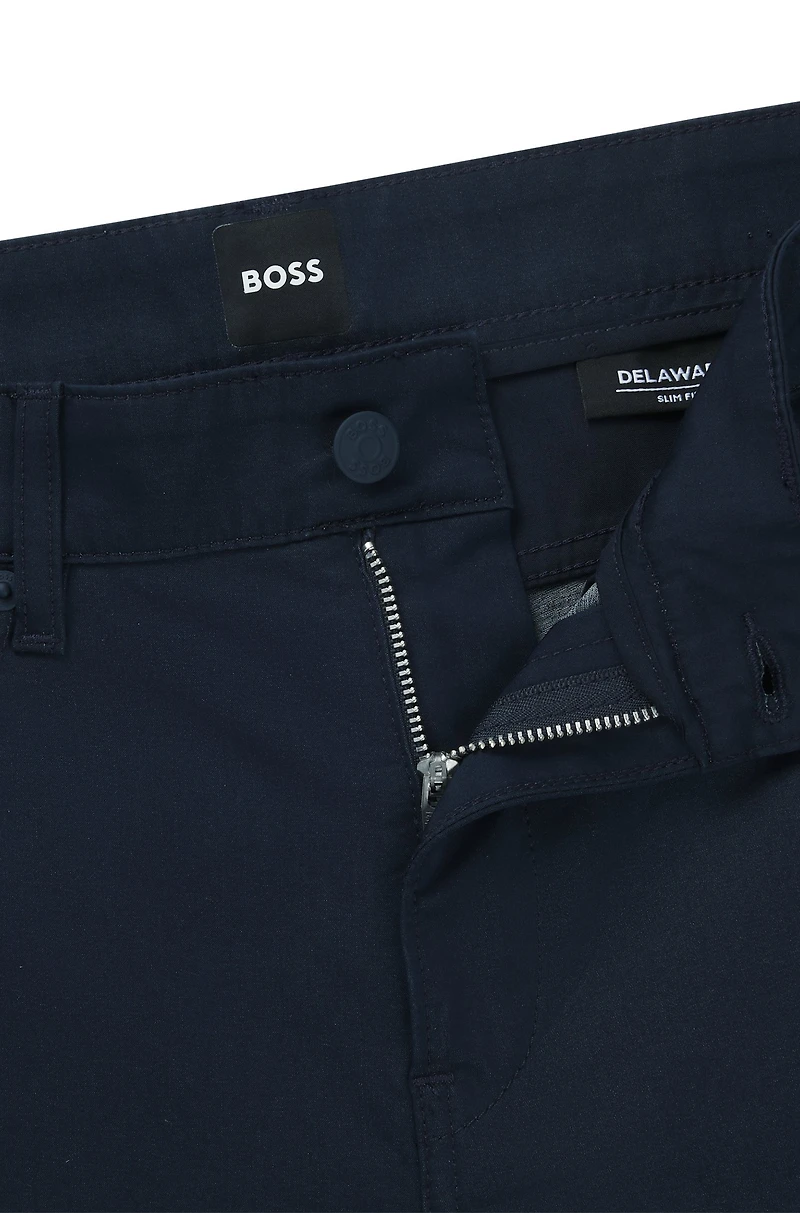 Delaware slim-fit trousers stretch satin