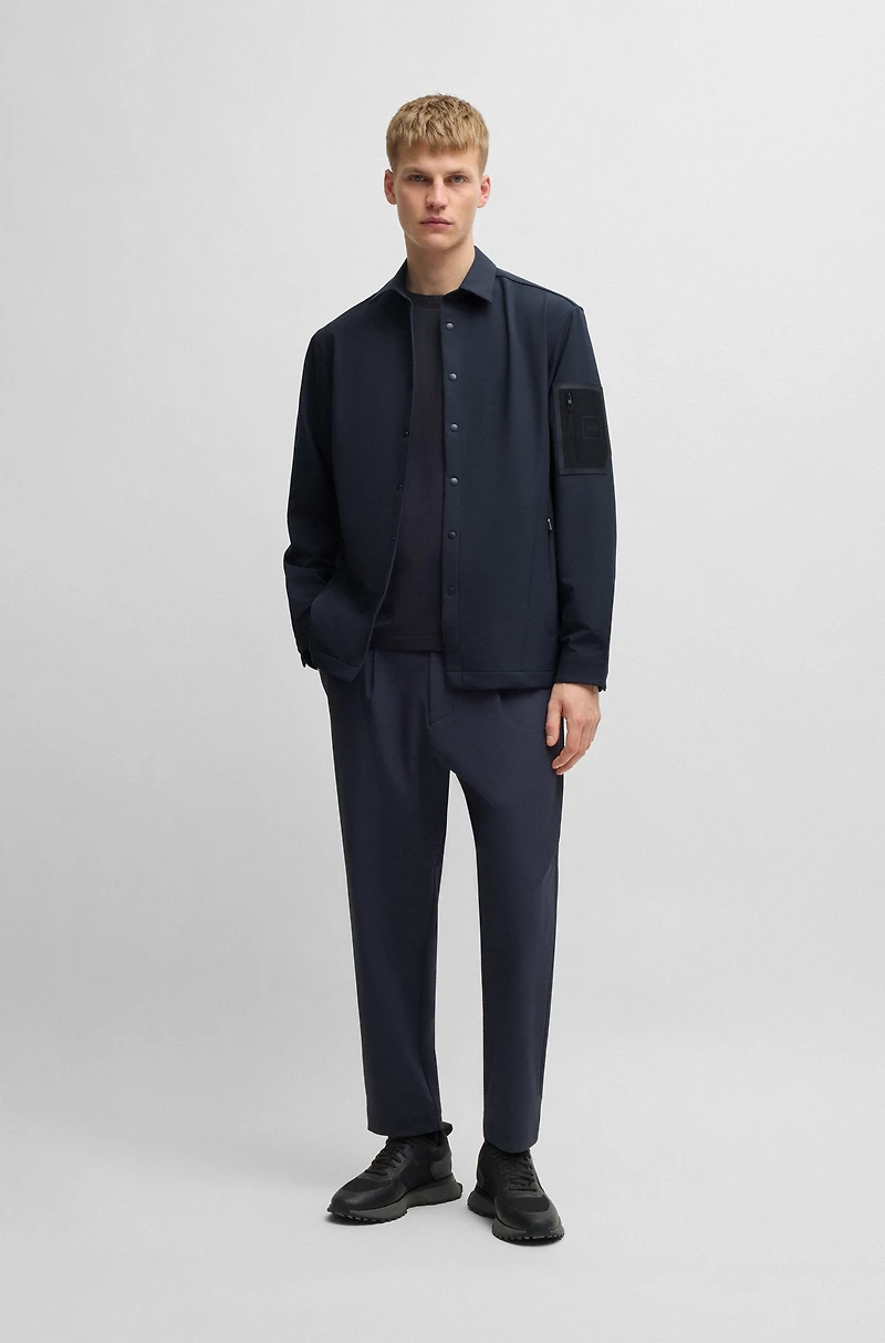 Relaxed-fit overshirt water-repellent stretch fabric