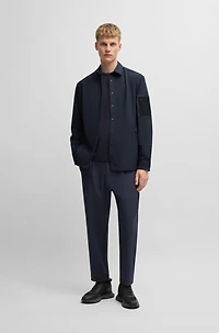 Relaxed-fit overshirt water-repellent stretch fabric