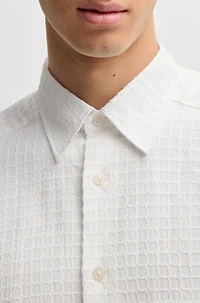 Relaxed-fit shirt waffle-structured cotton