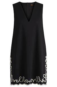 Cotton dress with contrast embroidery