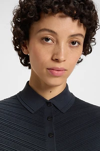 Structured sweater with polo collar
