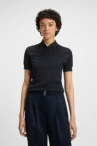 Structured sweater with polo collar