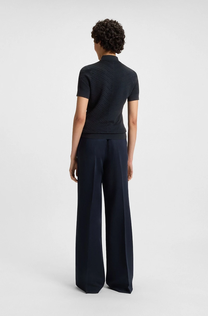 Structured sweater with polo collar